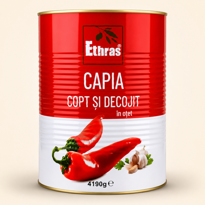 Ardei Capia Copt și Decojit Ethras