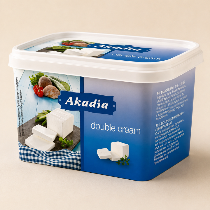 Branza Feta Crema Dubla Akadia | Branza Alba Cremoasa